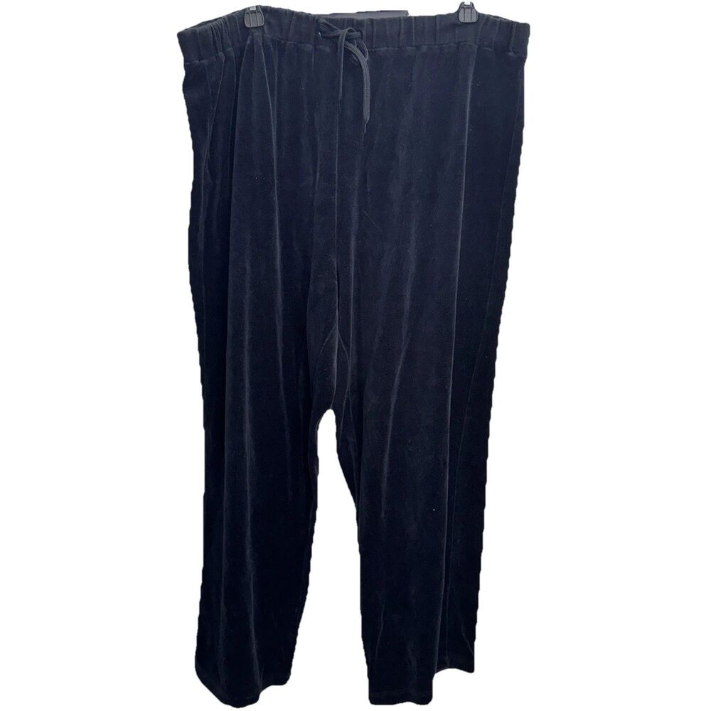 Jane Ashley Women's Plus Size Drawstring Waist Straight Leg Velour Sweatpants 1X